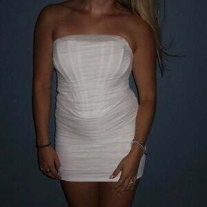 Superdown Sonya bustier corset dress size small white mini revolve